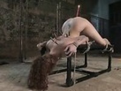 Curvy redhead gets her vagina clipped and banged in bdsm extreme sex scenes