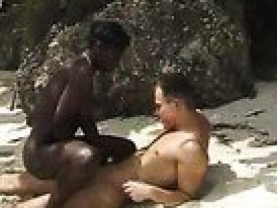 Beach sex with sandy black beauty