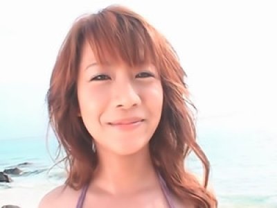 Double penetrated hot and petite Asian beauty on the beach