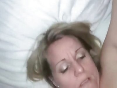 A Sexy blonde moaning as she gets a penis in her pussy hole