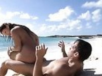 Great sex with naked beauty on the beach