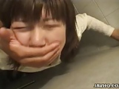 Slutty Asian whore is doggy style banged in the toilet