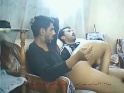 Arab chick with 2 men