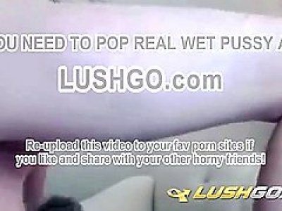 Amazing white ass has lushgo dildo working to orgasm