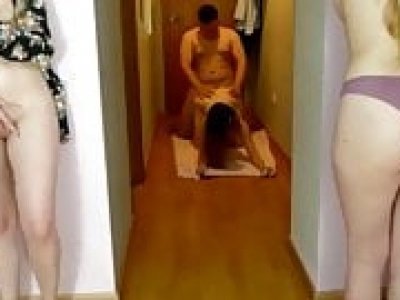 Two Horny Teens Having Pleasant While Owner of Apartment Fucks Ex