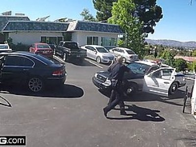 Caught on cctv! bride sucks off cop to get her husband off HD