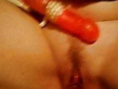 Banging kris with a vibrator and my dick