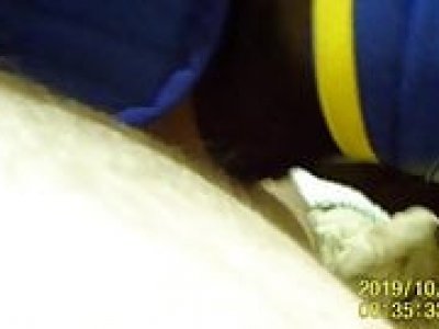 Paraplegic screws cowgirl vagina & anal TPE doll
