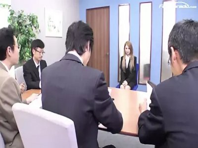 Creampie at the Job Audition Japanese Bitch is She...