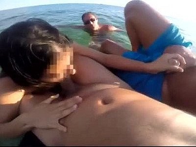 Sucking penis in the sea lucky fella joins the part