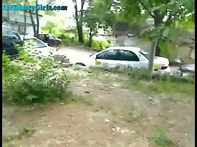 Webcam lady masturbates in public