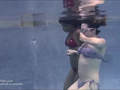 Chicks underwater