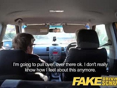 Fake Driving School big tits hairy pussy student squirt and creampie