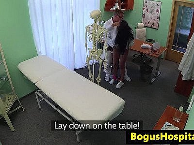 Cocksucking euro nurse fingered by doctor