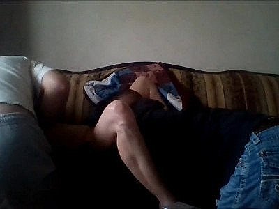 Lucky housewife gets blowjob pleasure by hubby and mate