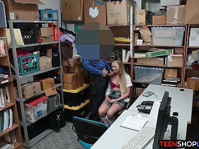 Security guard bangs a young girl shoplifter or he calls the cops