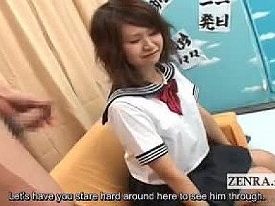 Subtitled CFNM Japanese student uniform amateur