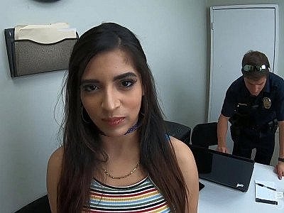 Screw the cops - cuffed latina banged by two cops HD
