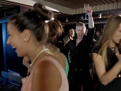 ANNA POLINA with black stockings bangs in threeway