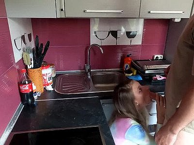 housewife in underwear fucked in the kitchen