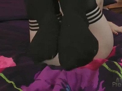 Busty redhead with huge tits in a push up bra