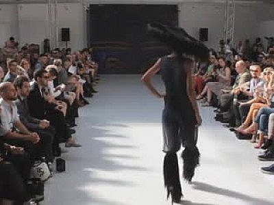 hot nude in public catwalk model fashion show