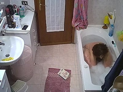 My bride takes a bath and shaves