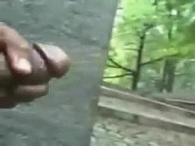 Woman breaths and stop for penis flash