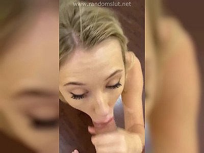 Blonde blows penis perfectly after a date