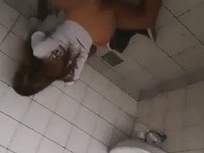 Couple caught fucking in public toilette