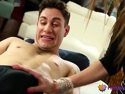 Cougar with glasses sucking penis and getting fucked