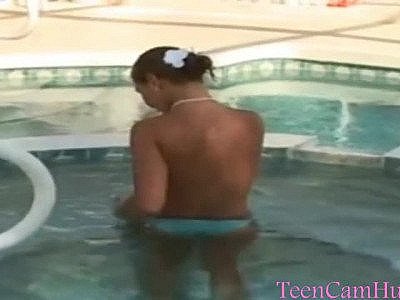 Huge Tits By the Pool