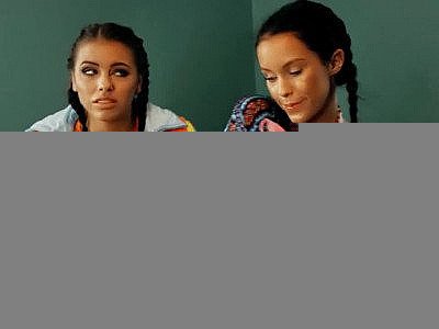 Adriana Chechik and Megan Rain FFM bj in the classroom