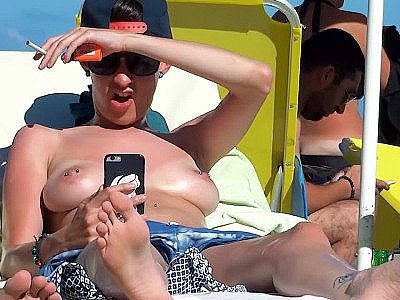 Natural tits nudist young girl relaxing and showing tight ass