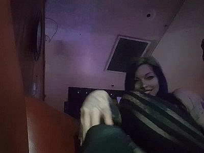 Public foot worship goth slut POV