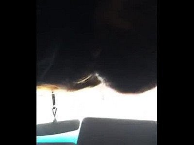 Korean woman playing with small cock in car