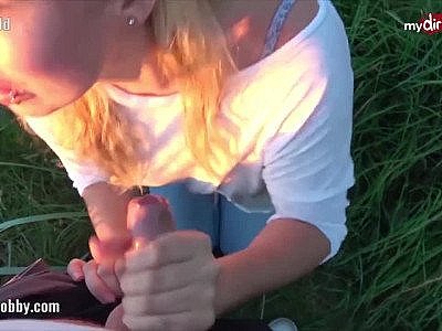 MyDirtyHobby - Blonde Beauty Sucks Dick at the Beach and Tries Not to Get Caught