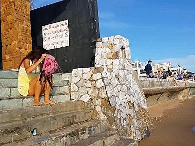 Vagina Flash at Beach Bar Micro Mini Bikini at Public Bar Party