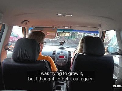 Milf tattooed driver rides instructor in POV car