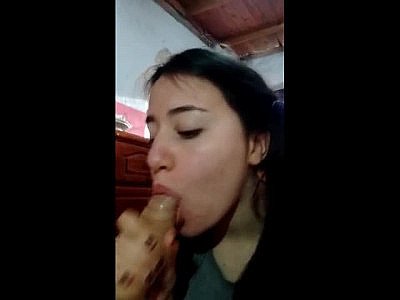 18 Year Old in Pigtails Blows Her First Huge Cock