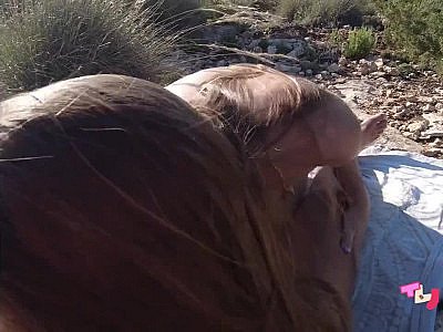 Gold Rush - Hottest Creamy Vagina Gets Huge Load in the Desert (Real Homemade Couple: TanlineJourney)