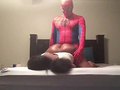 Black Spiderman Bangs Big-Booty Ebony bitch in Sex-Tape